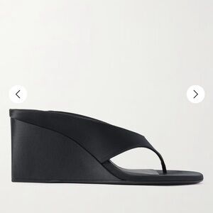 Alaia Black Satin Cube Wedge Sandals - size 41